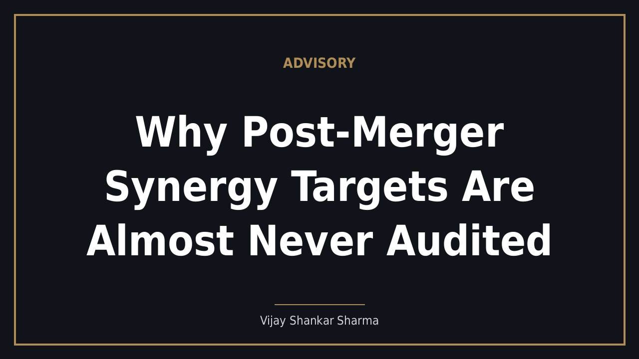 Why Post-Merger Synergy Targets Are Almost Never Audited