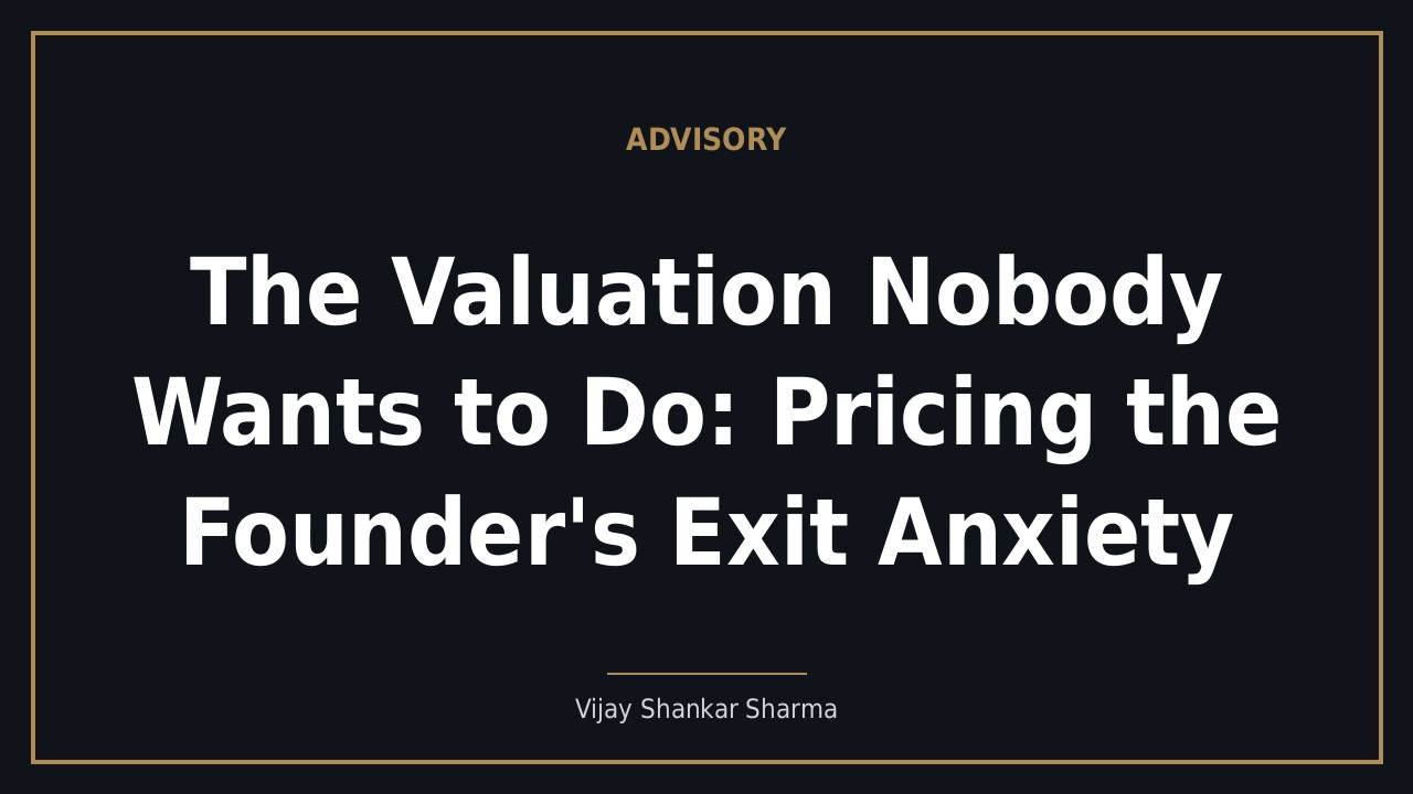 The Valuation Nobody Wants to Do: Pricing the Founder's Exit Anxiety