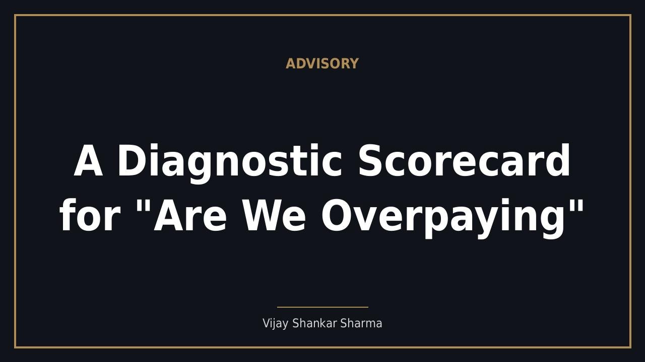 A Diagnostic Scorecard for "Are We Overpaying"