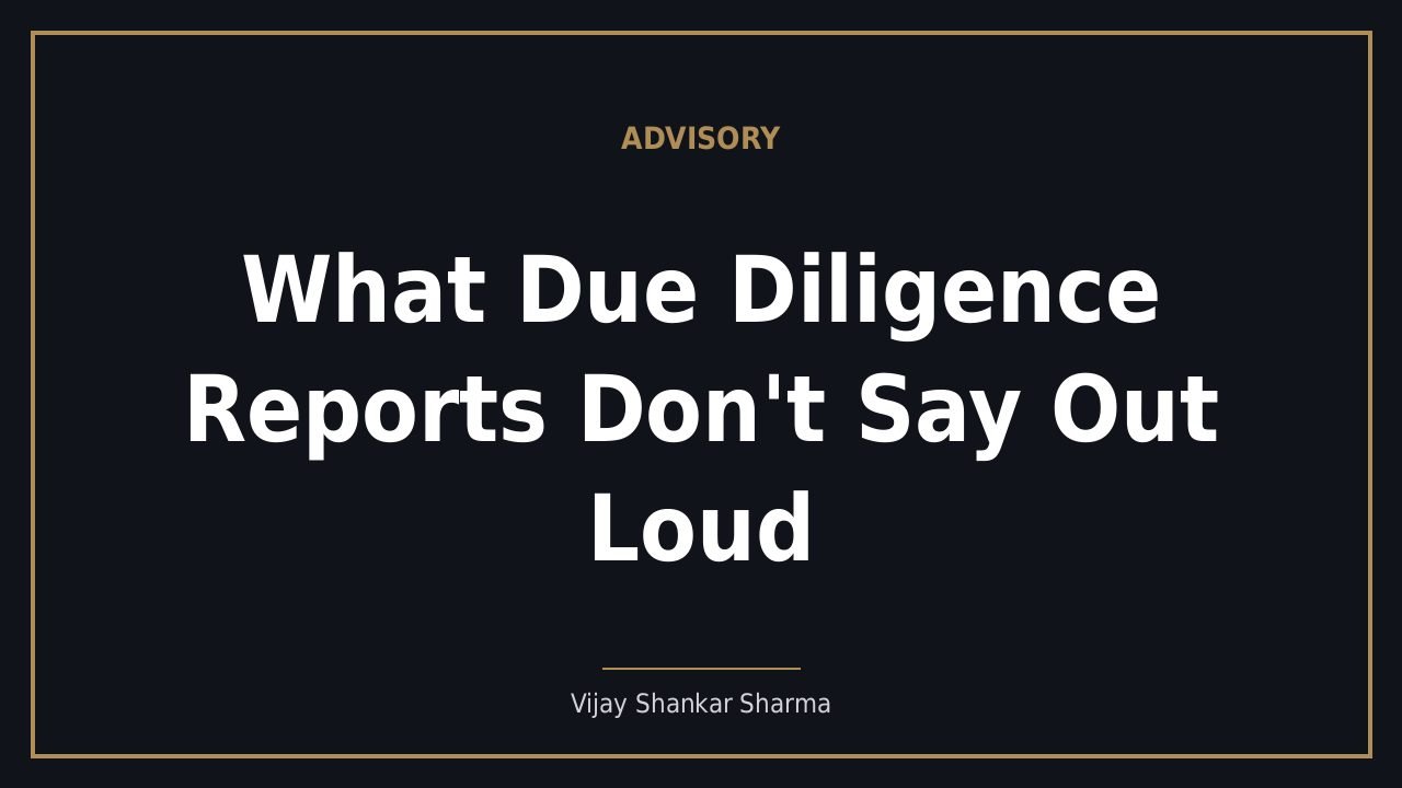What Due Diligence Reports Don't Say Out Loud