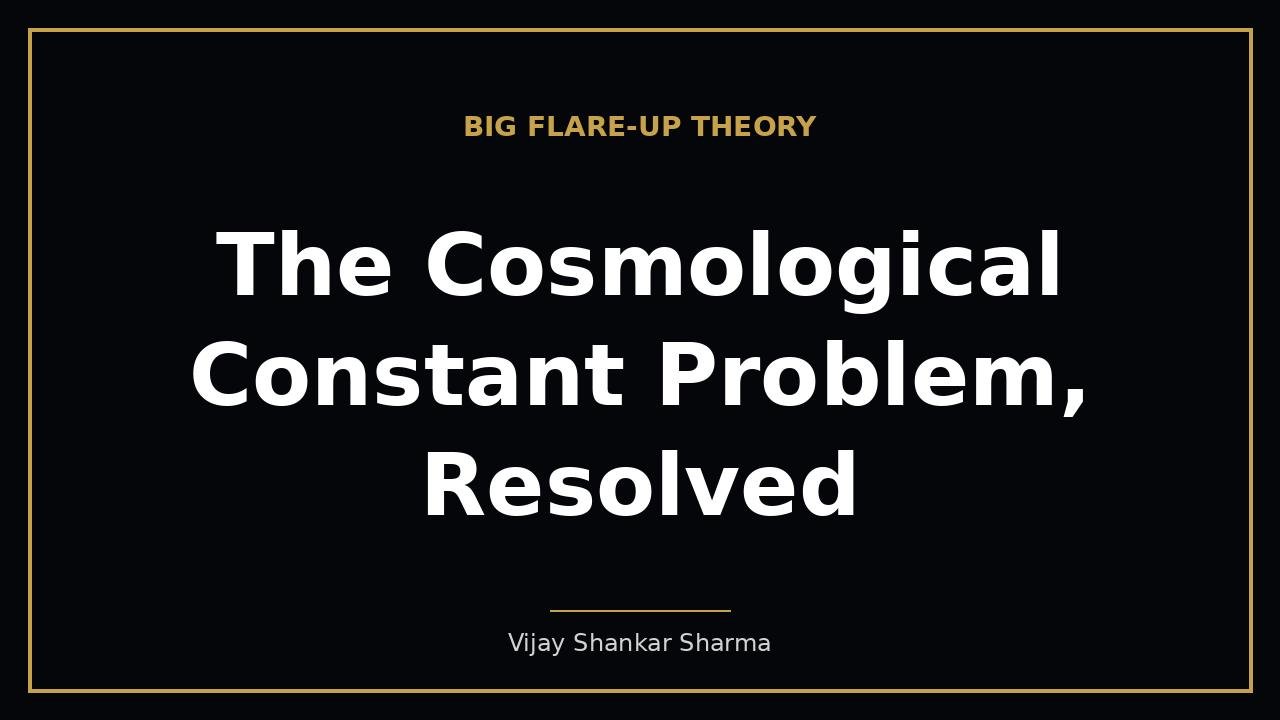 The Cosmological Constant Problem, Resolved