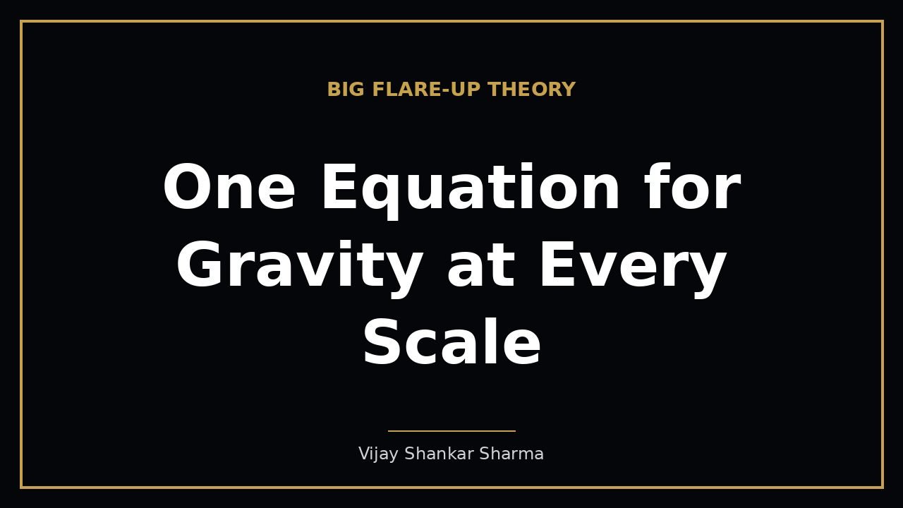 One Equation for Gravity at Every Scale