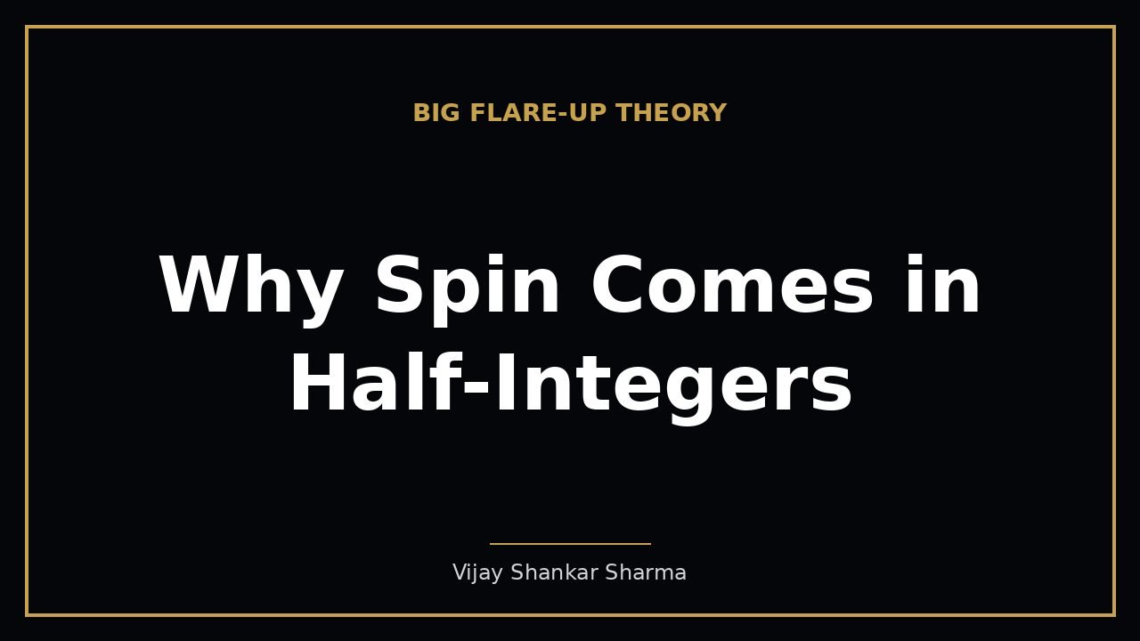 Why Spin Comes in Half-Integers