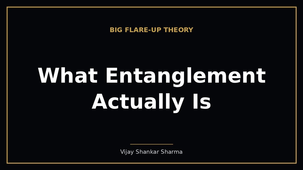 What Entanglement Actually Is