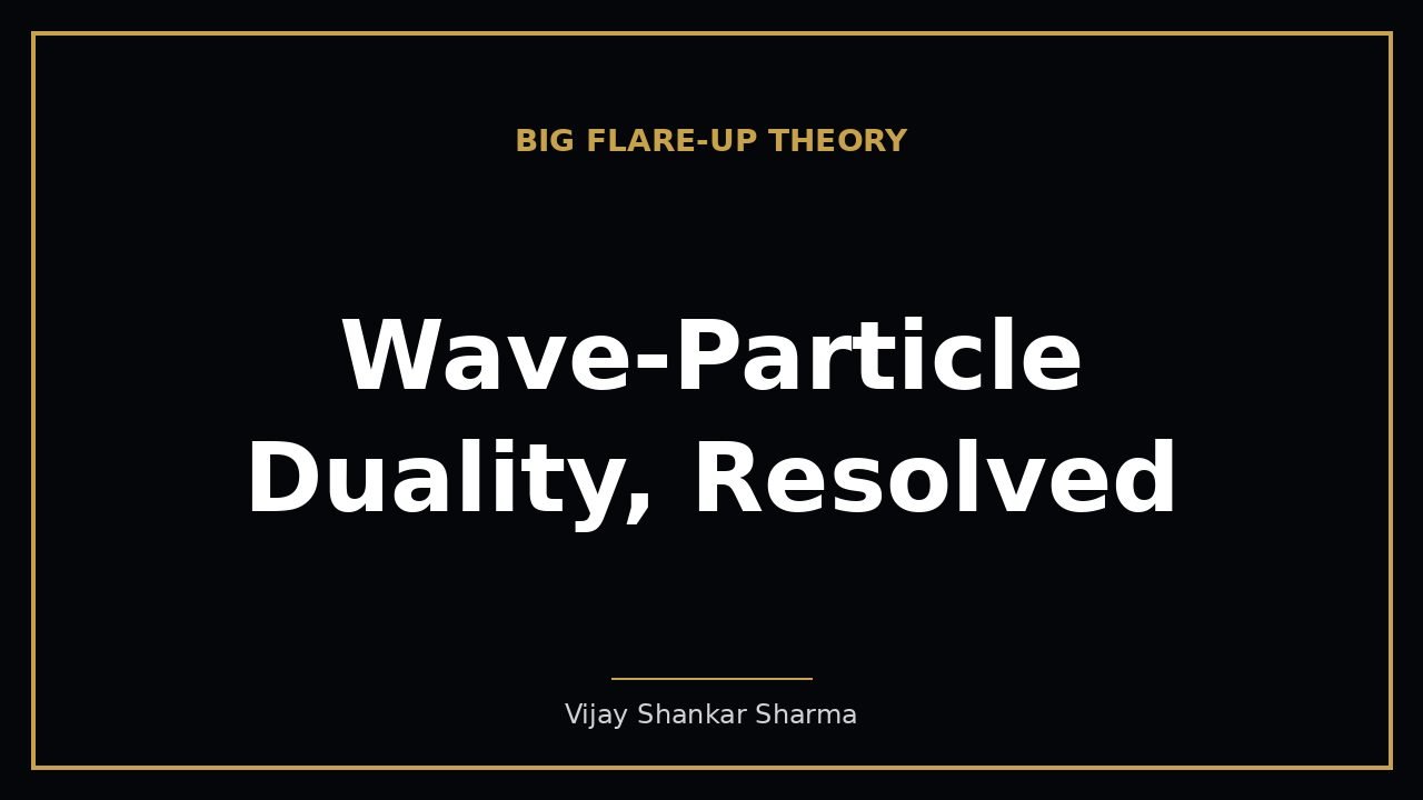 Wave-Particle Duality, Resolved