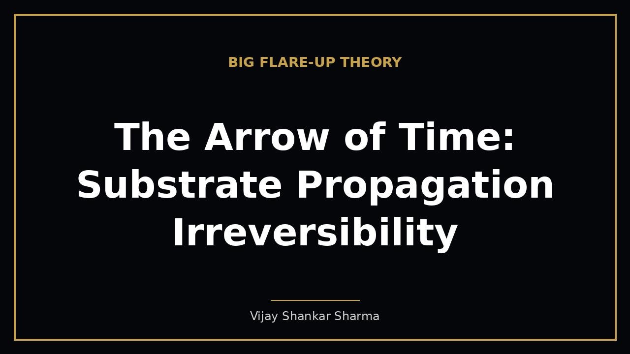 The Arrow of Time: Substrate Propagation Irreversibility