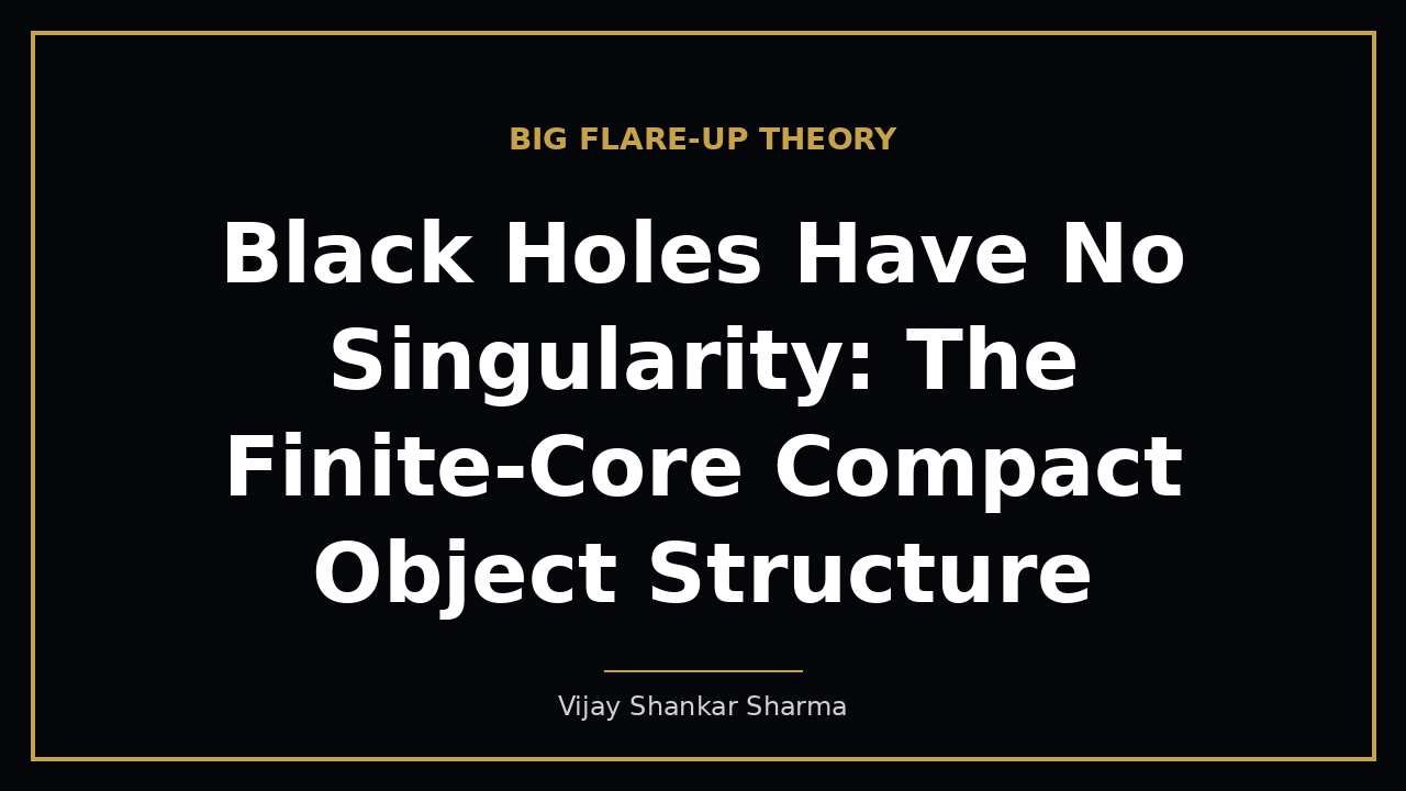 Black Holes Have No Singularity: The Finite-Core Compact Object Structure
