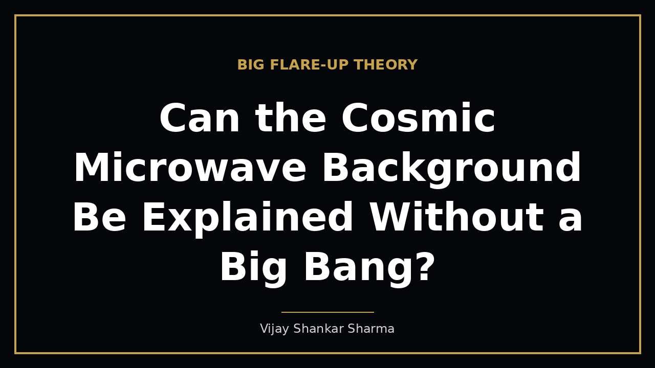 Can the Cosmic Microwave Background Be Explained Without a Big Bang?