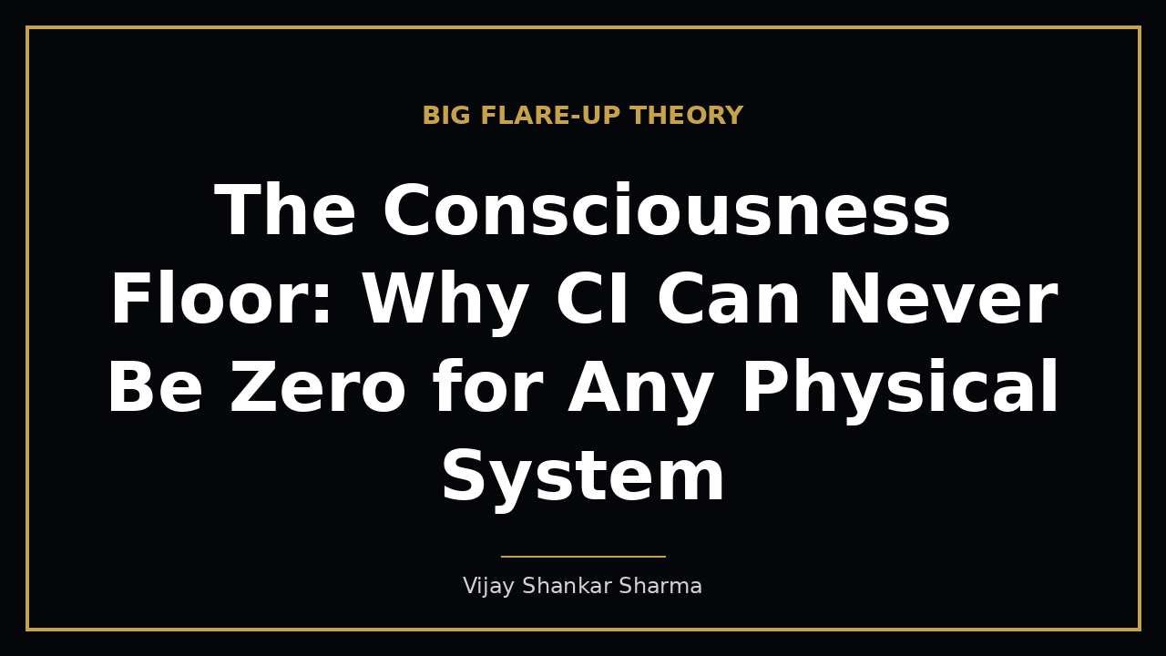The Consciousness Floor: Why CI Can Never Be Zero for Any Physical System