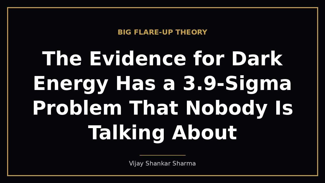 The Evidence for Dark Energy Has a 3.9-Sigma Problem That Nobody Is Talking About
