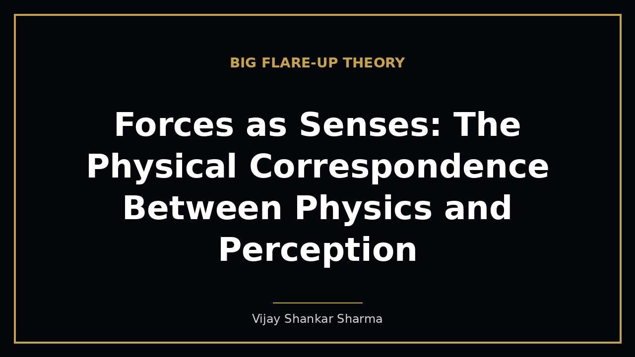 Forces as Senses: The Physical Correspondence Between Physics and Perception