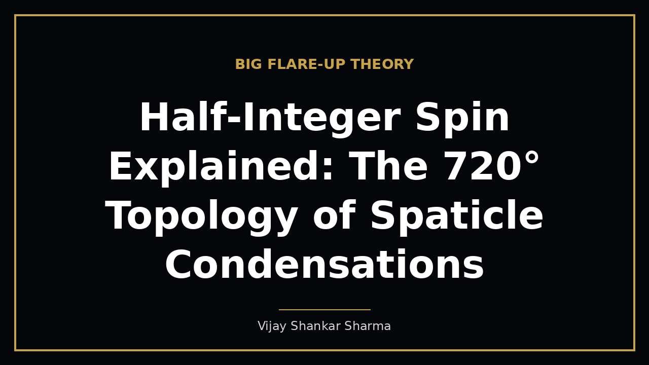 Half-Integer Spin Explained: The 720° Topology of Spaticle Condensations