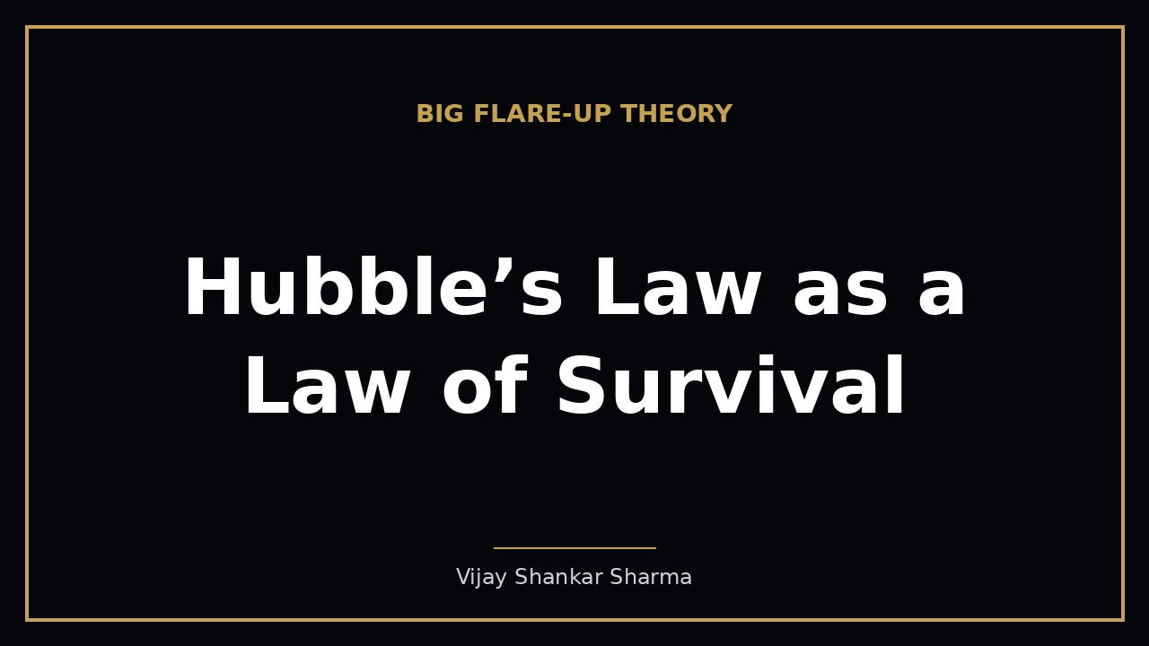 Hubble’s Law as a Law of Survival