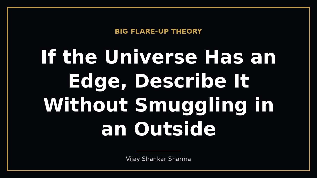 If the Universe Has an Edge, Describe It Without Smuggling in an Outside