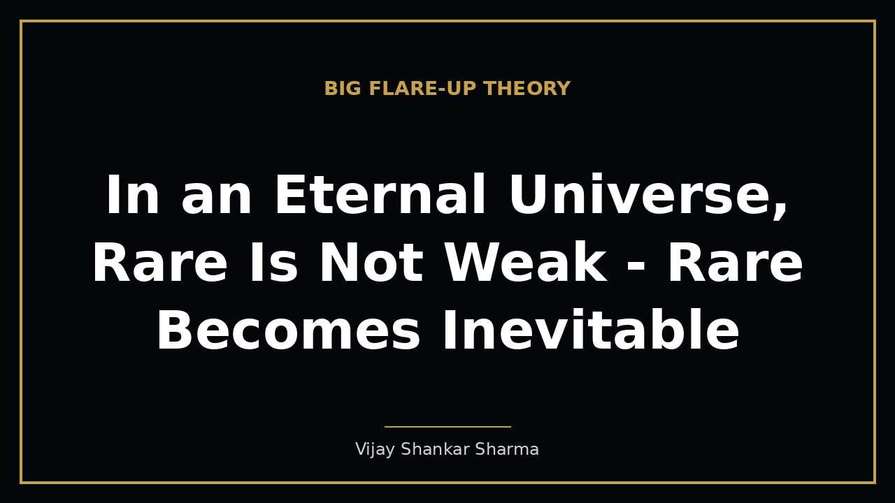 In an Eternal Universe, Rare Is Not Weak - Rare Becomes Inevitable