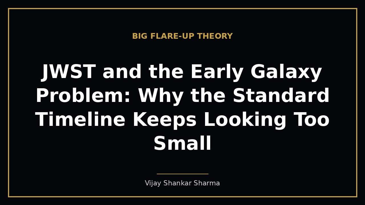JWST and the Early Galaxy Problem: Why the Standard Timeline Keeps Looking Too Small