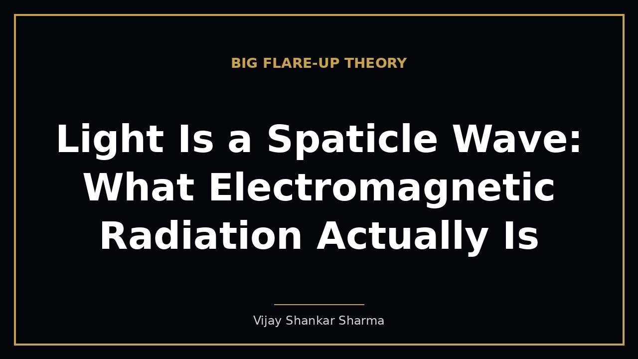 Light Is a Spaticle Wave: What Electromagnetic Radiation Actually Is