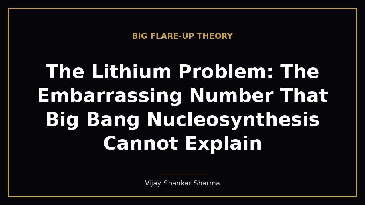 The Lithium Problem: The Embarrassing Number That Big Bang Nucleosynthesis Cannot Explain