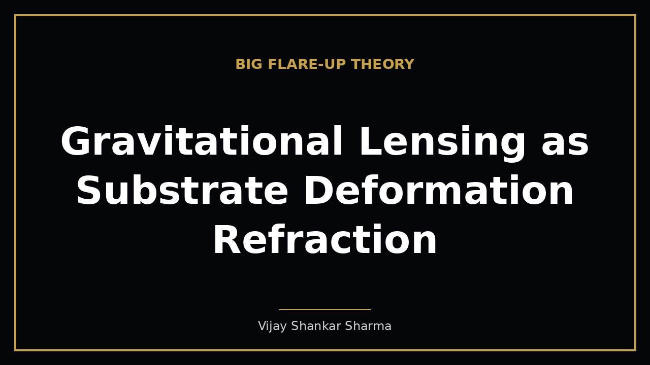 Gravitational Lensing as Substrate Deformation Refraction