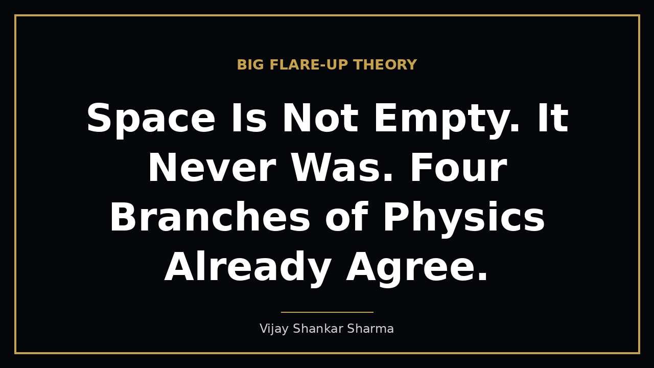 Space Is Not Empty. It Never Was. Four Branches of Physics Already Agree.