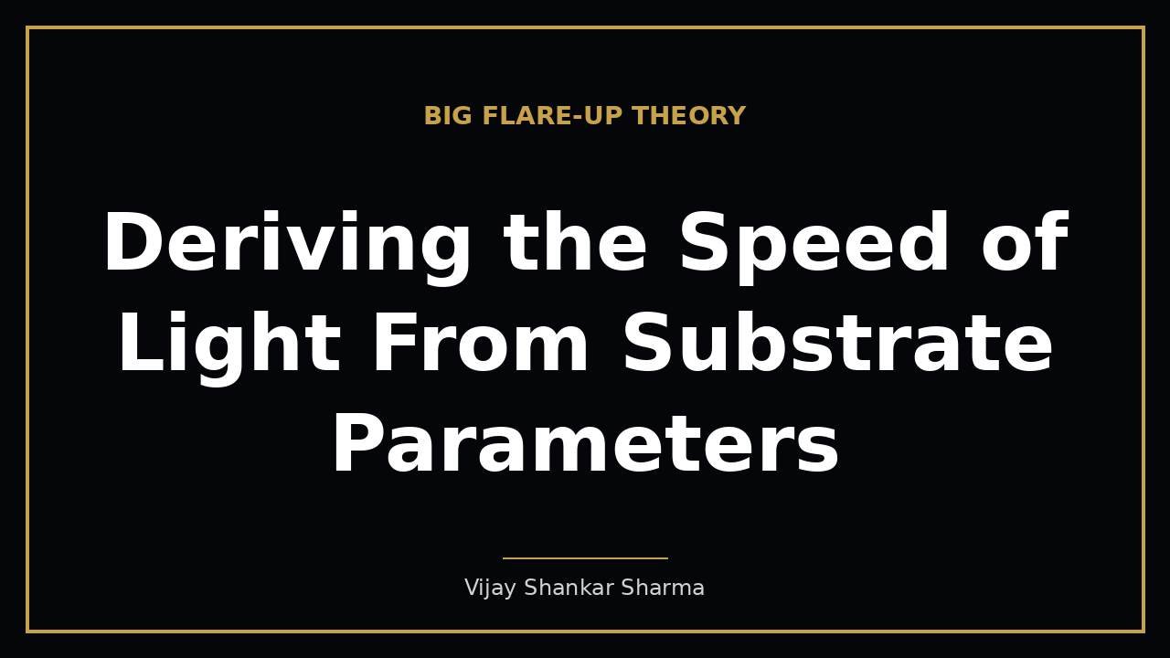 Deriving the Speed of Light From Substrate Parameters