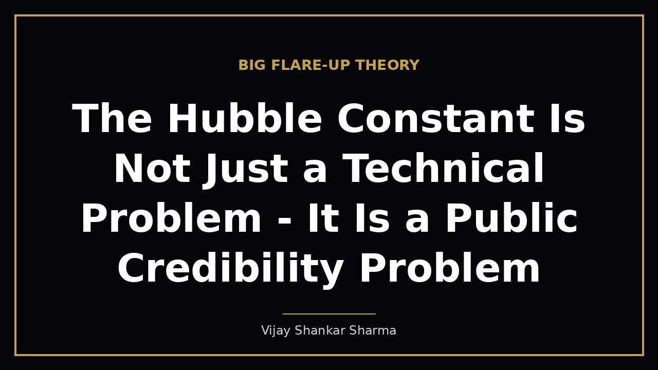 The Hubble Constant Is Not Just a Technical Problem - It Is a Public Credibility Problem