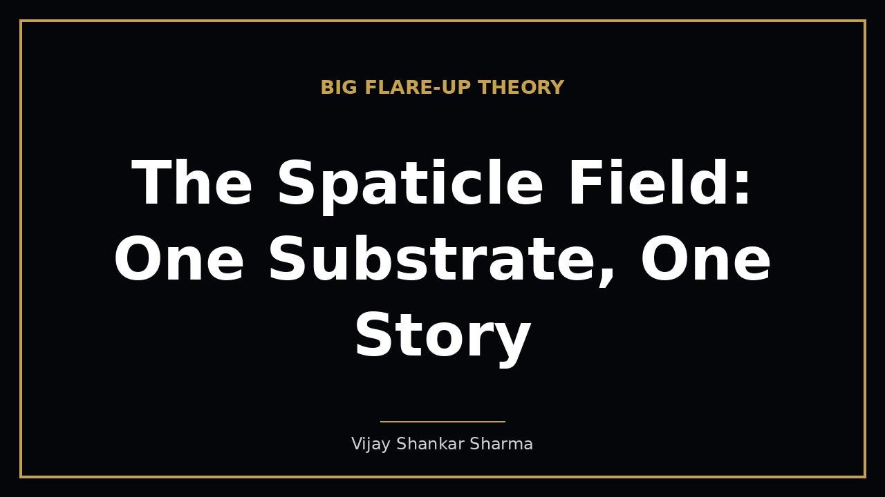 The Spaticle Field: One Substrate, One Story