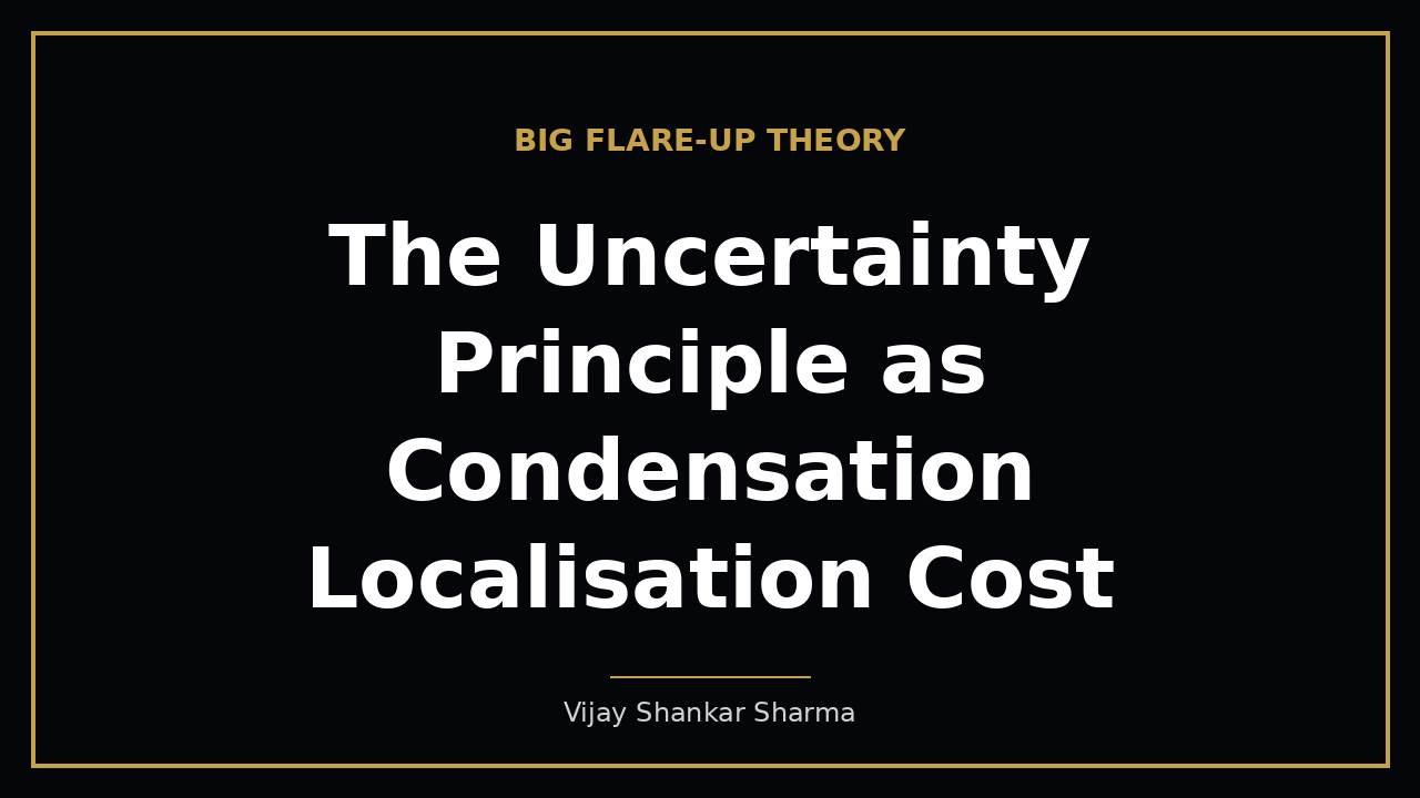 The Uncertainty Principle as Condensation Localisation Cost
