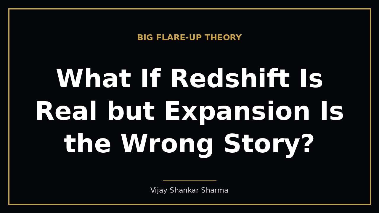 What If Redshift Is Real but Expansion Is the Wrong Story?