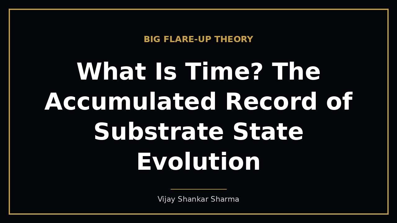 What Is Time? The Accumulated Record of Substrate State Evolution