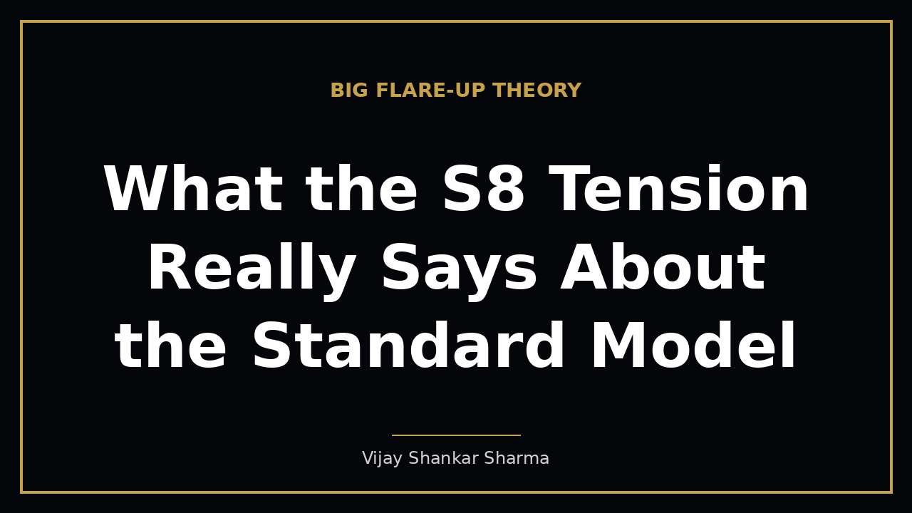 What the S8 Tension Really Says About the Standard Model