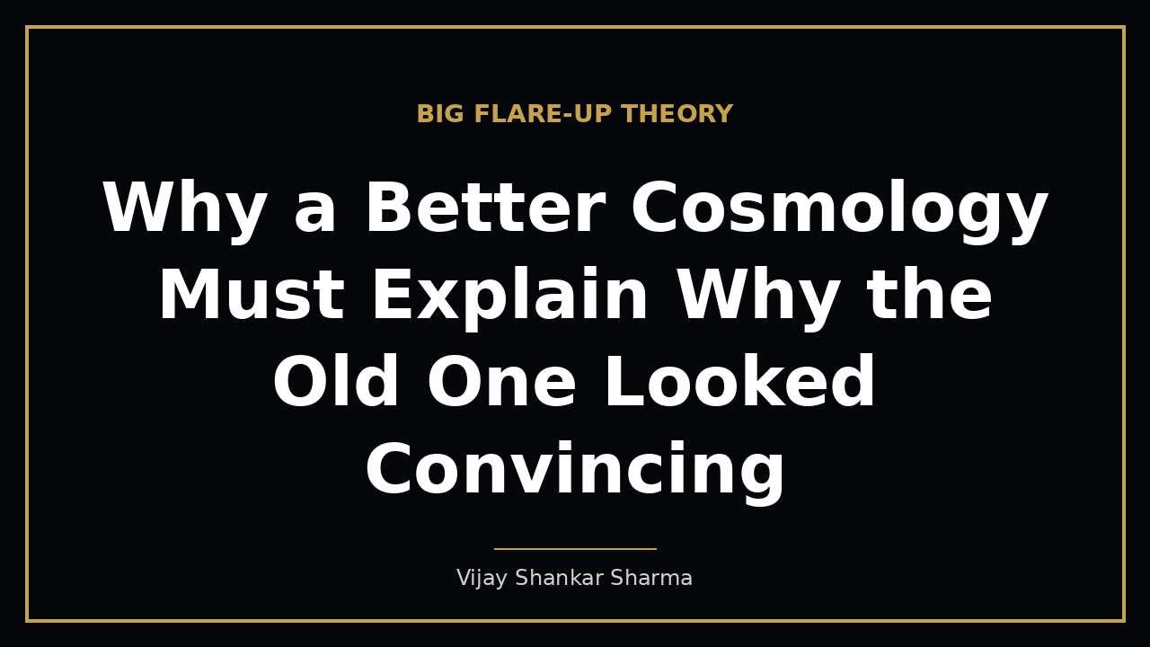 Why a Better Cosmology Must Explain Why the Old One Looked Convincing