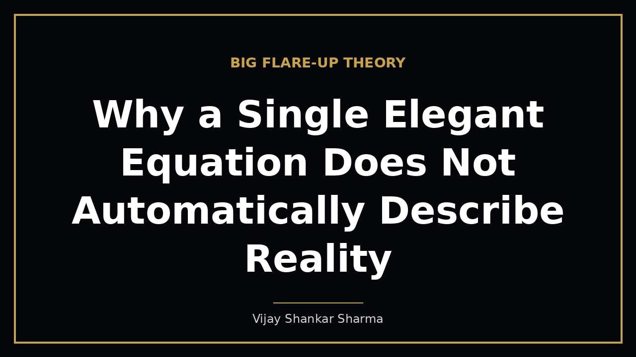 Why a Single Elegant Equation Does Not Automatically Describe Reality