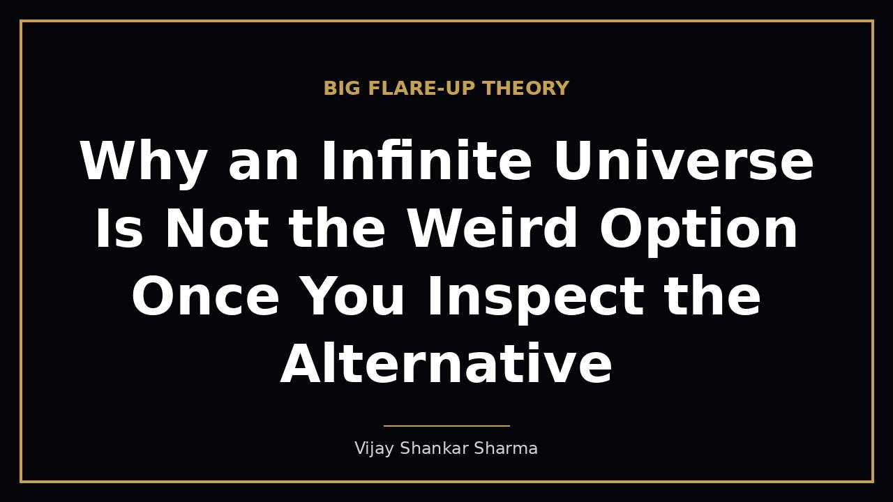 Why an Infinite Universe Is Not the Weird Option Once You Inspect the Alternative