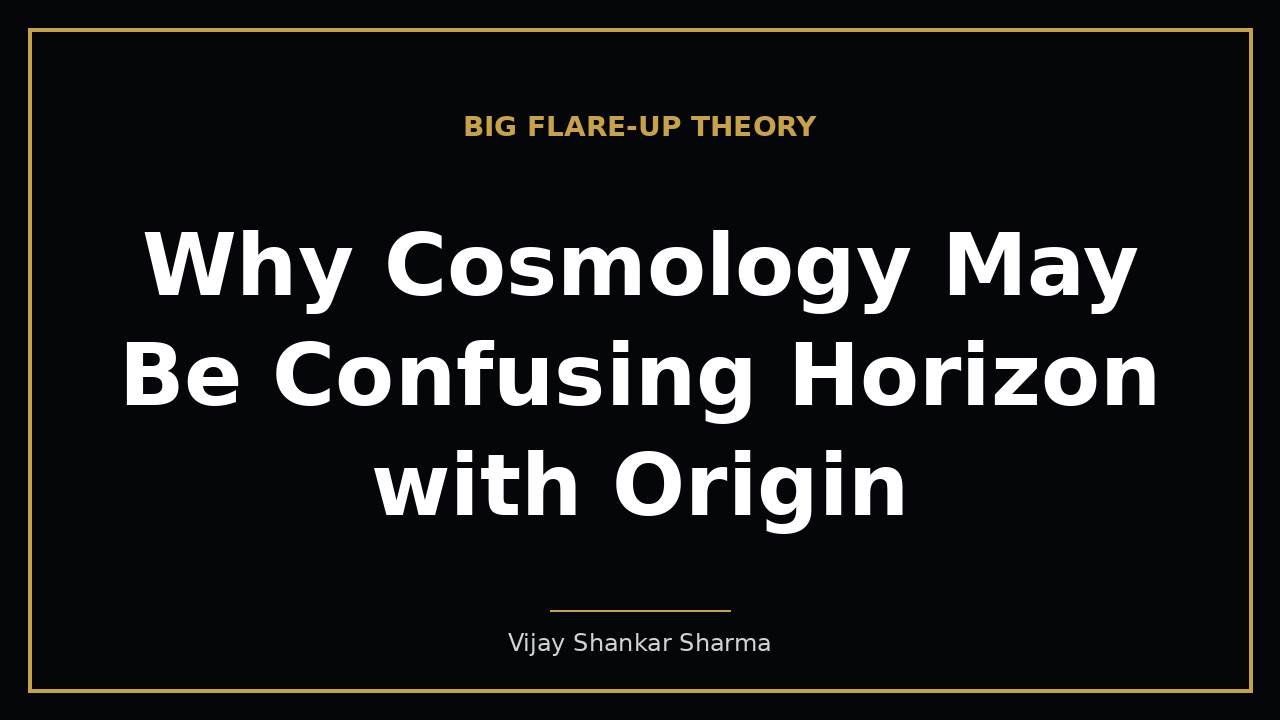 Why Cosmology May Be Confusing Horizon with Origin