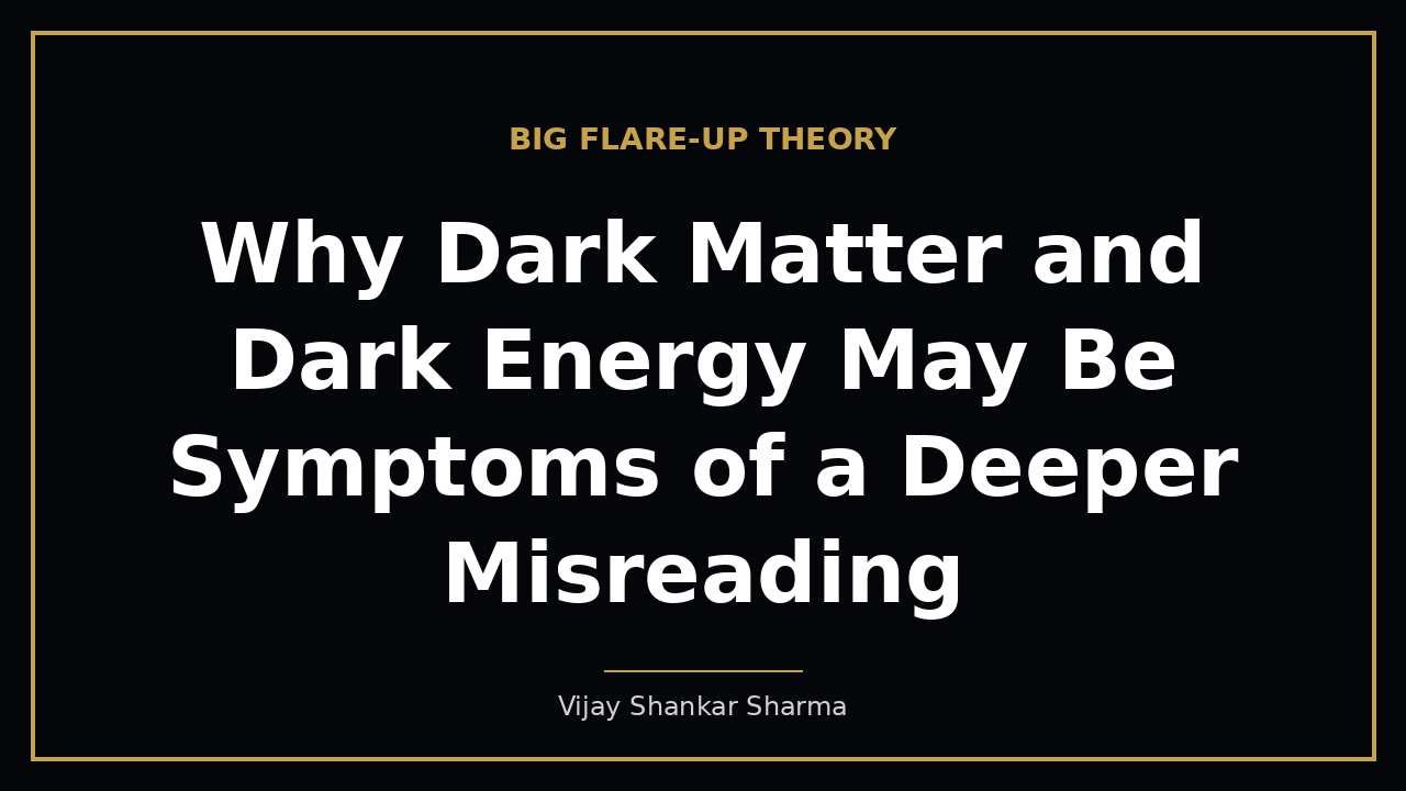Why Dark Matter and Dark Energy May Be Symptoms of a Deeper Misreading