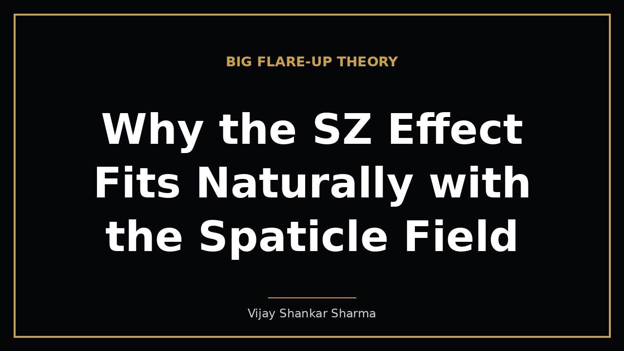 Why the SZ Effect Fits Naturally with the Spaticle Field
