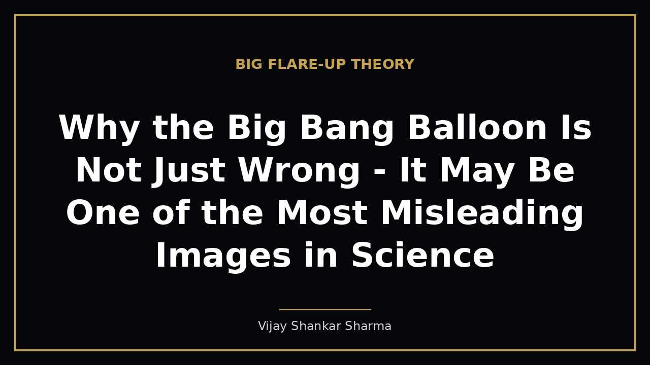 Why the Big Bang Balloon Is Not Just Wrong - It May Be One of the Most Misleading Images in Science