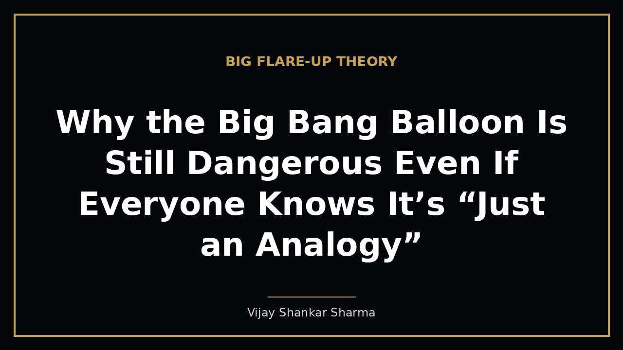 Why the Big Bang Balloon Is Still Dangerous Even If Everyone Knows It’s “Just an Analogy”