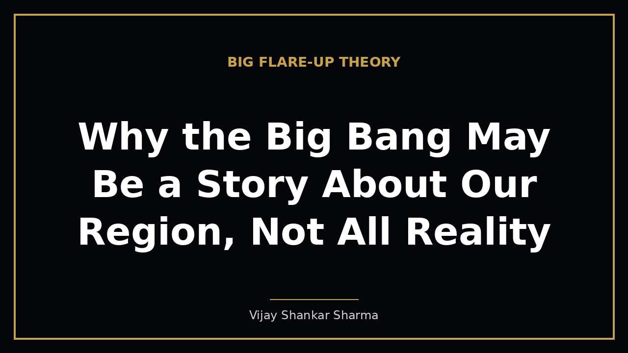 Why the Big Bang May Be a Story About Our Region, Not All Reality