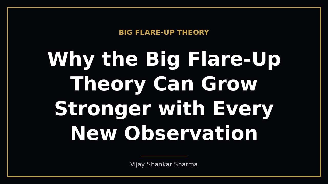 Why the Big Flare-Up Theory Can Grow Stronger with Every New Observation