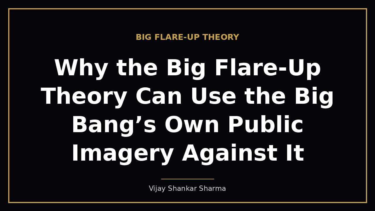 Why the Big Flare-Up Theory Can Use the Big Bang’s Own Public Imagery Against It