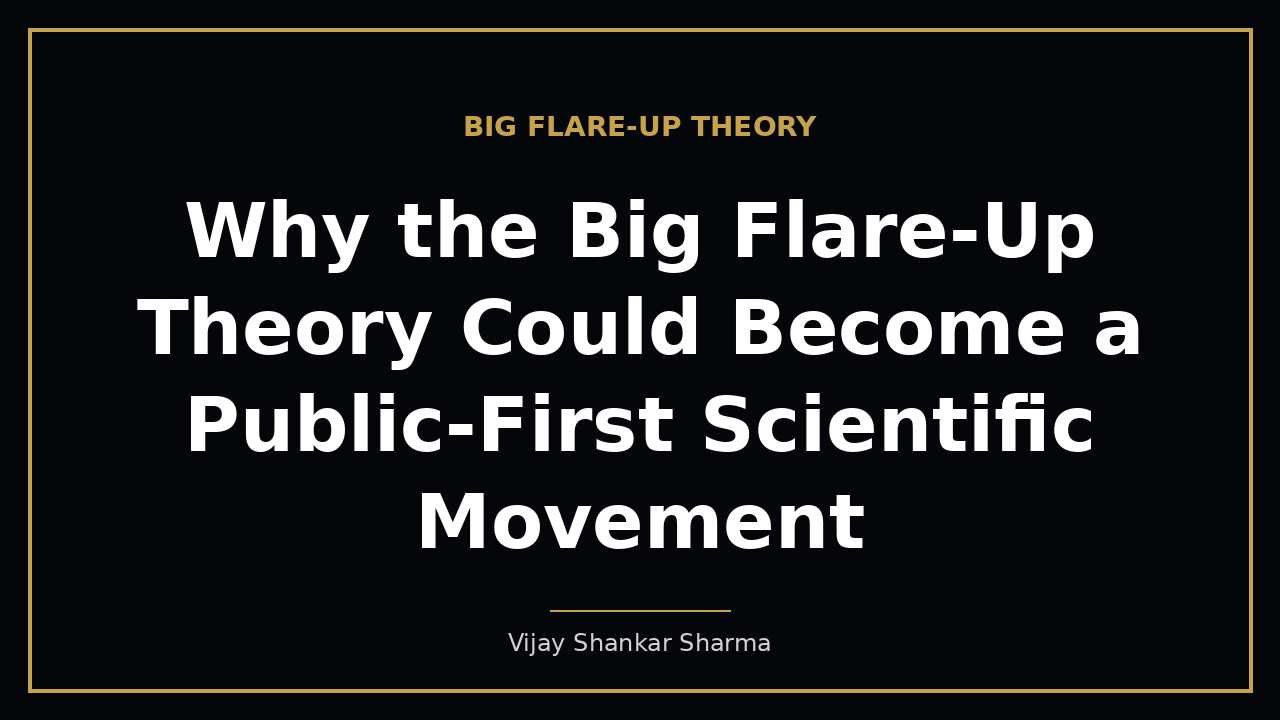 Why the Big Flare-Up Theory Could Become a Public-First Scientific Movement