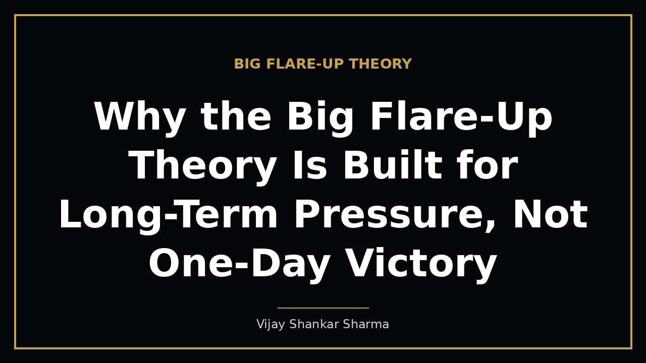 Why the Big Flare-Up Theory Is Built for Long-Term Pressure, Not One-Day Victory