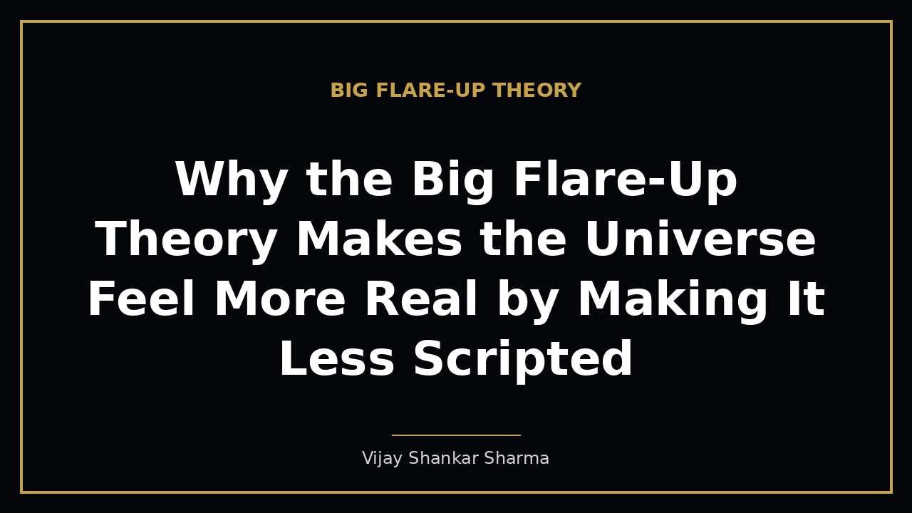Why the Big Flare-Up Theory Makes the Universe Feel More Real by Making It Less Scripted