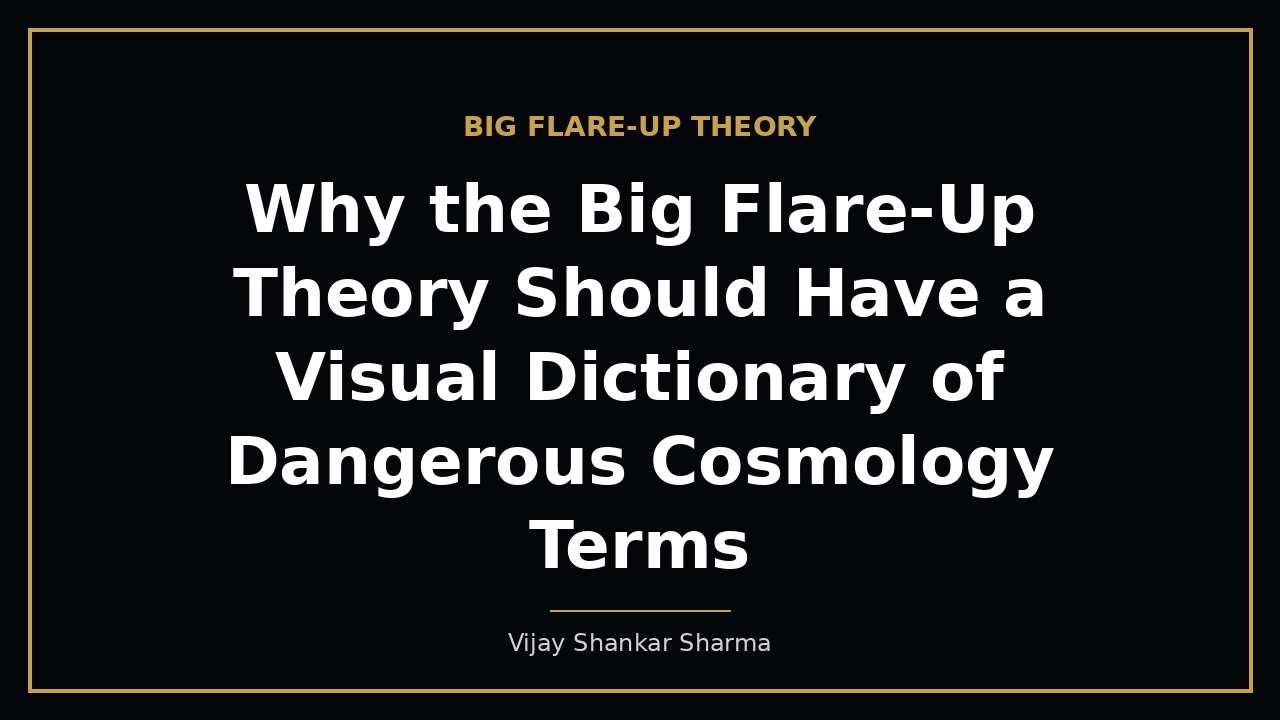 Why the Big Flare-Up Theory Should Have a Visual Dictionary of Dangerous Cosmology Terms
