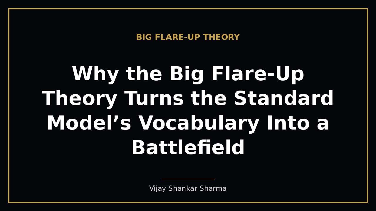 Why the Big Flare-Up Theory Turns the Standard Model’s Vocabulary Into a Battlefield