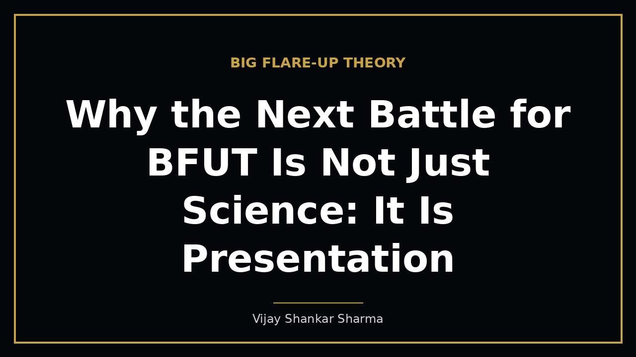 Why the Next Battle for BFUT Is Not Just Science: It Is Presentation