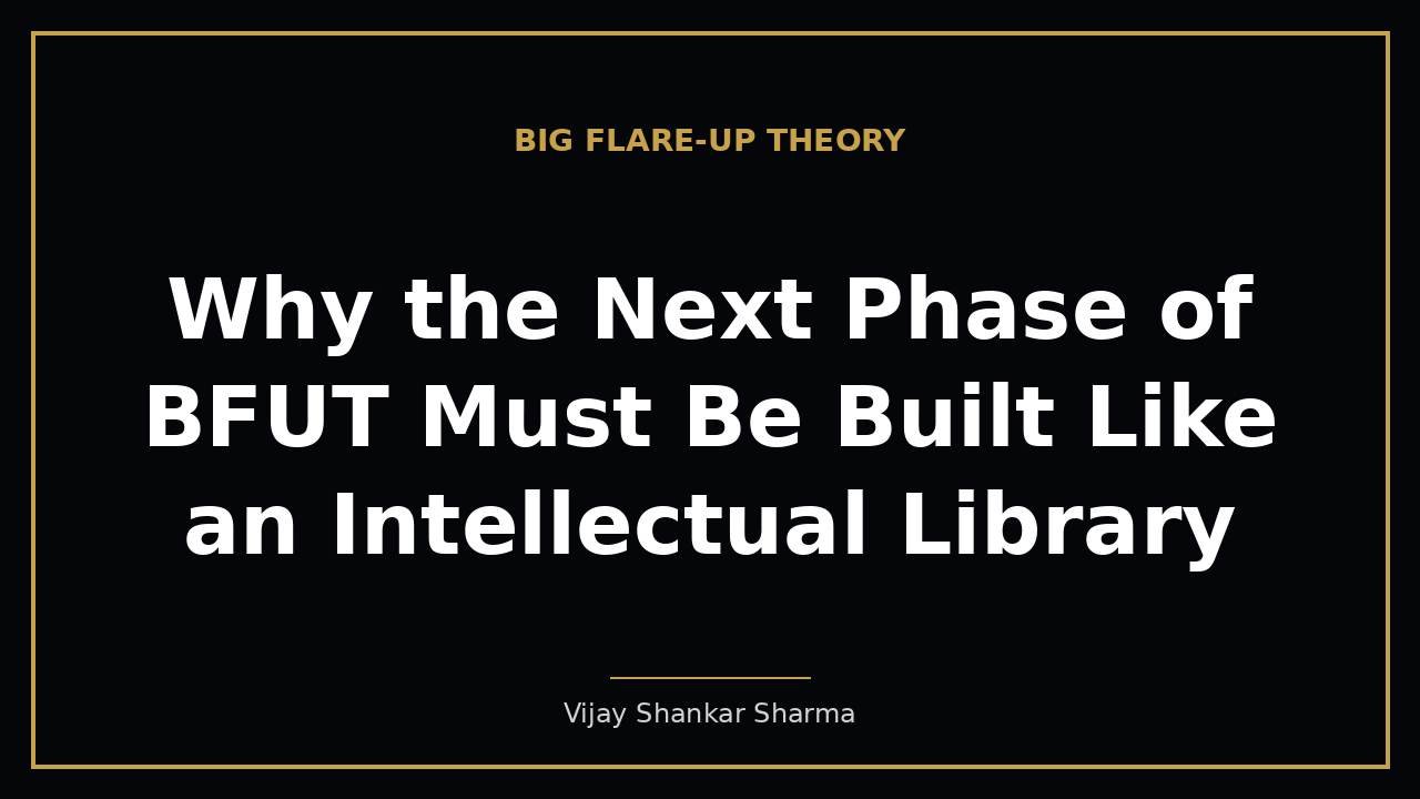 Why the Next Phase of BFUT Must Be Built Like an Intellectual Library