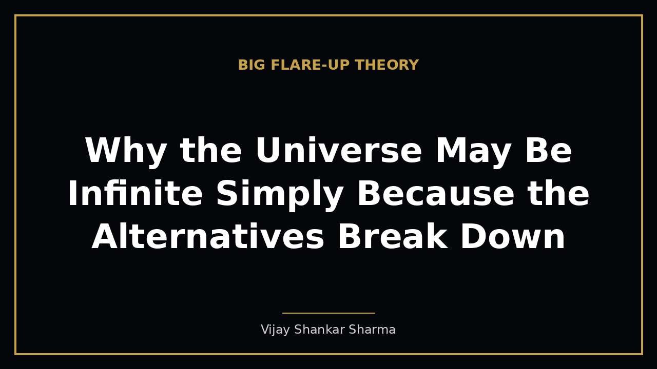 Why the Universe May Be Infinite Simply Because the Alternatives Break Down